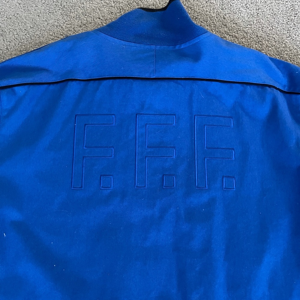 Rare Nike FFF blue jacket with gingham lining XL - Picture 2 of 7